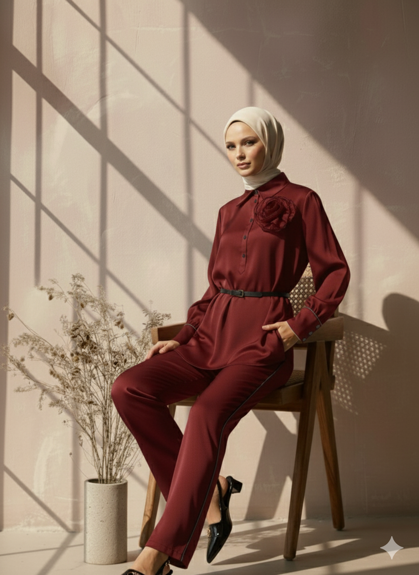 Sculpted Bloom Pant Set