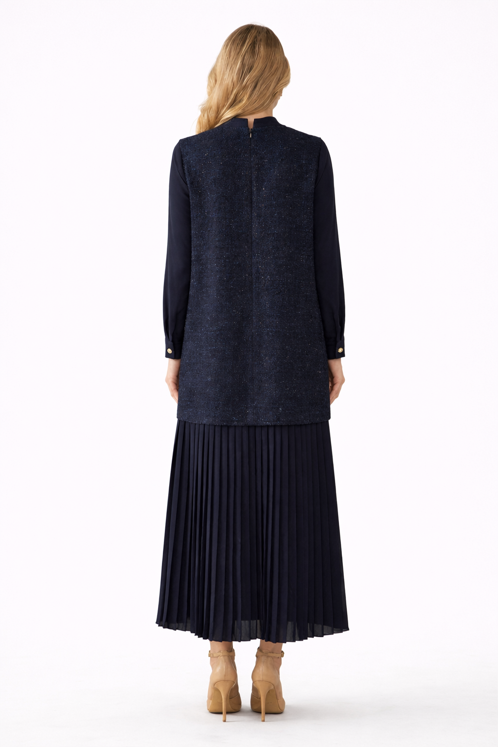 Lurex Tweed Maxi Dress- Twilight Navy