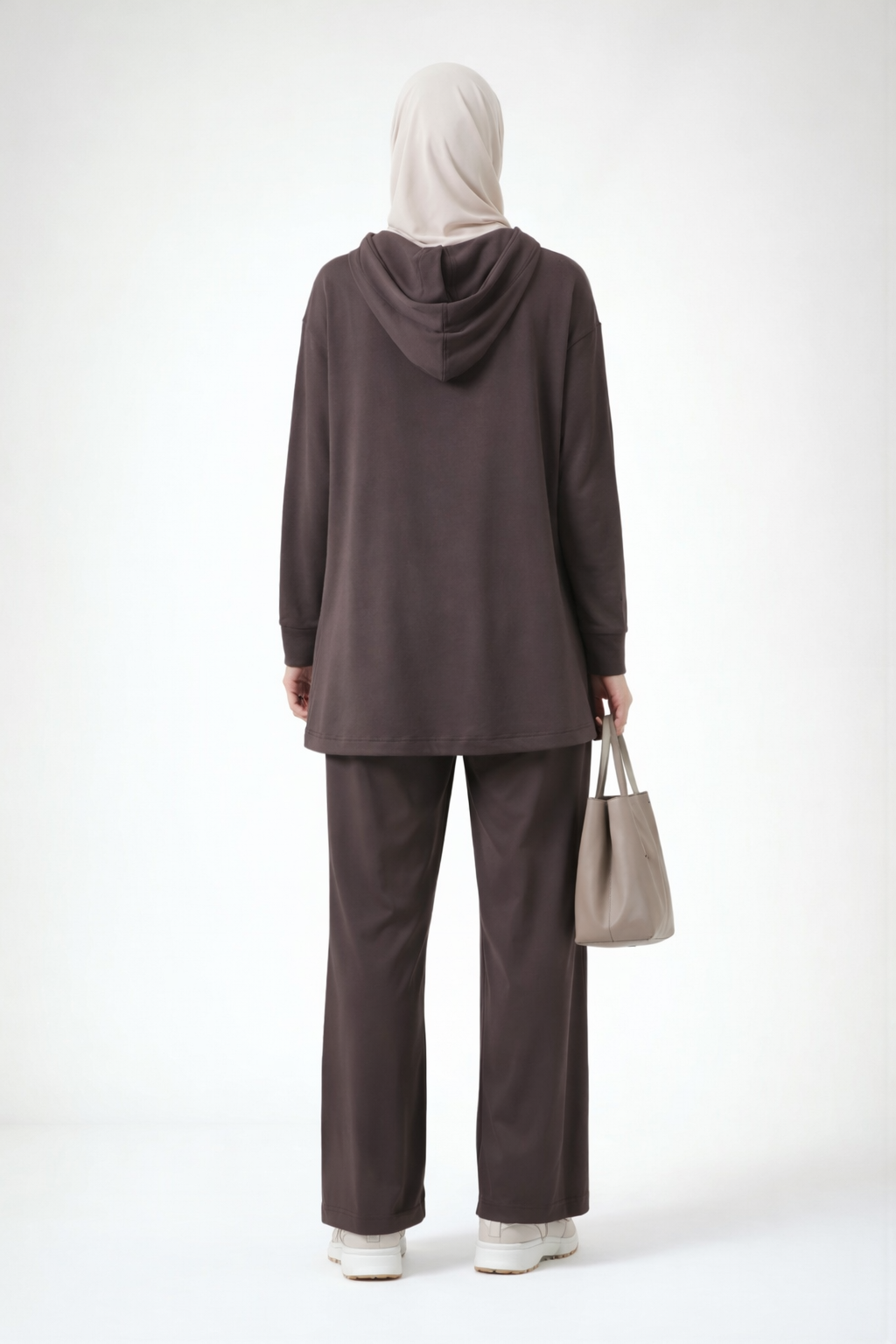 Quilted Vest Pant Set-Deep cocoa